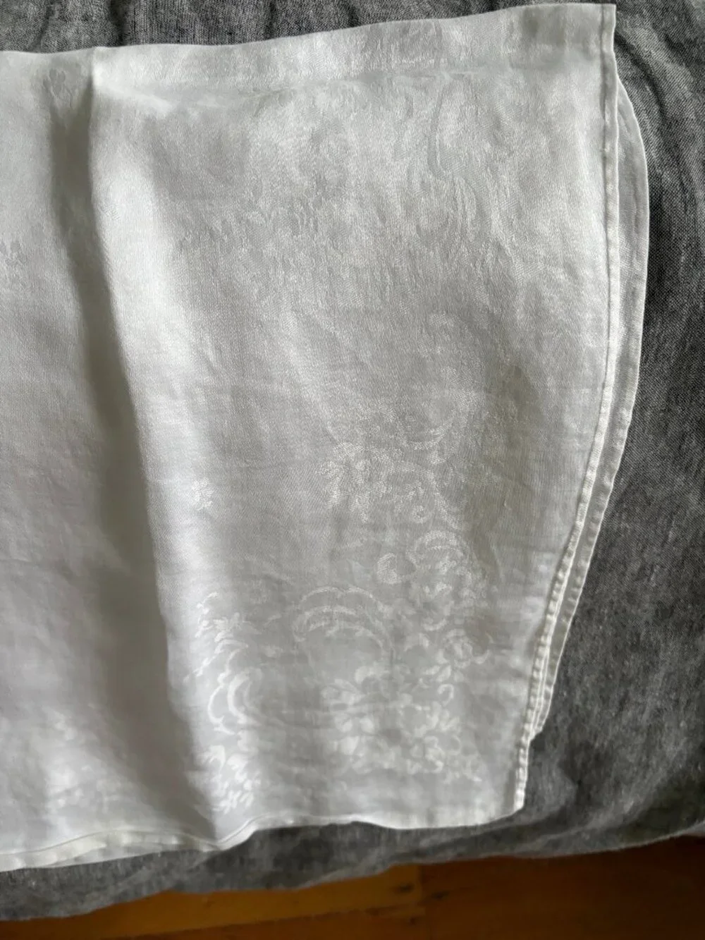 Antique Linen Damaslk Floral Pattern Napkins set of 10